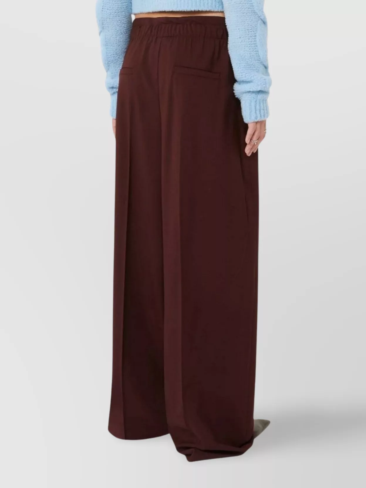 Sportmax Loose Fit Trousers Double Belt Motif In Brown