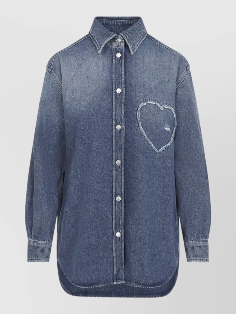 Moschino Cotton Heart Denim Shirt