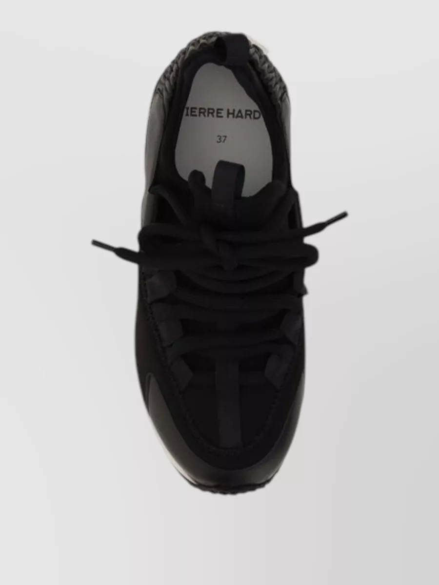 Pierre Hardy Leather Paneled Low-Top Sneakers