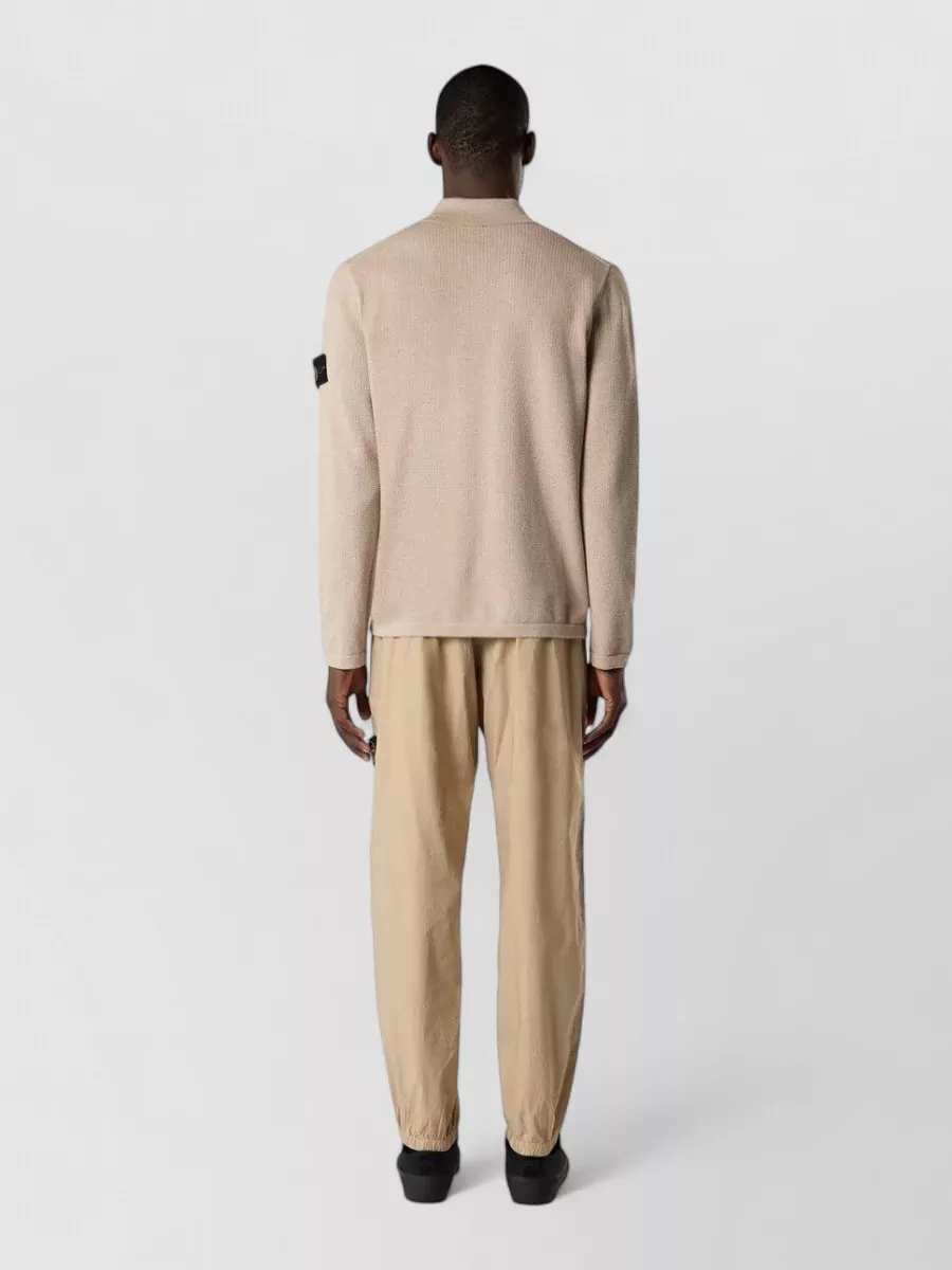 Stone Island Ribbed Cotton Polo Shirt