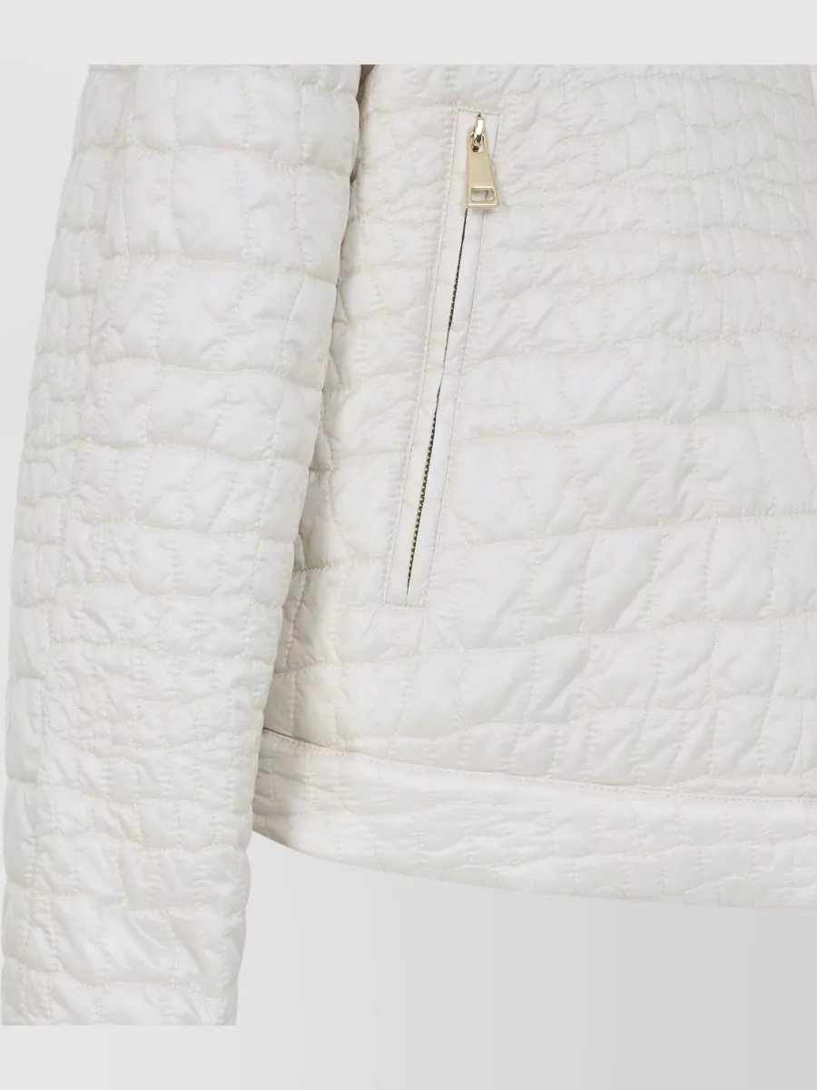 Moncler Aubrieta High Collar Quilted Zip Jacket
