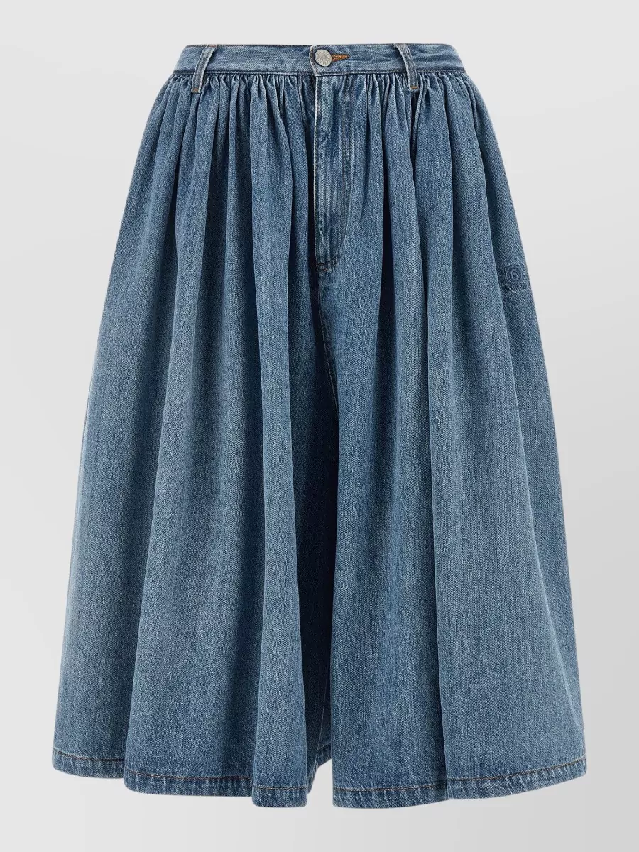 Mm6 Maison Margiela denim pleated bermuda shorts