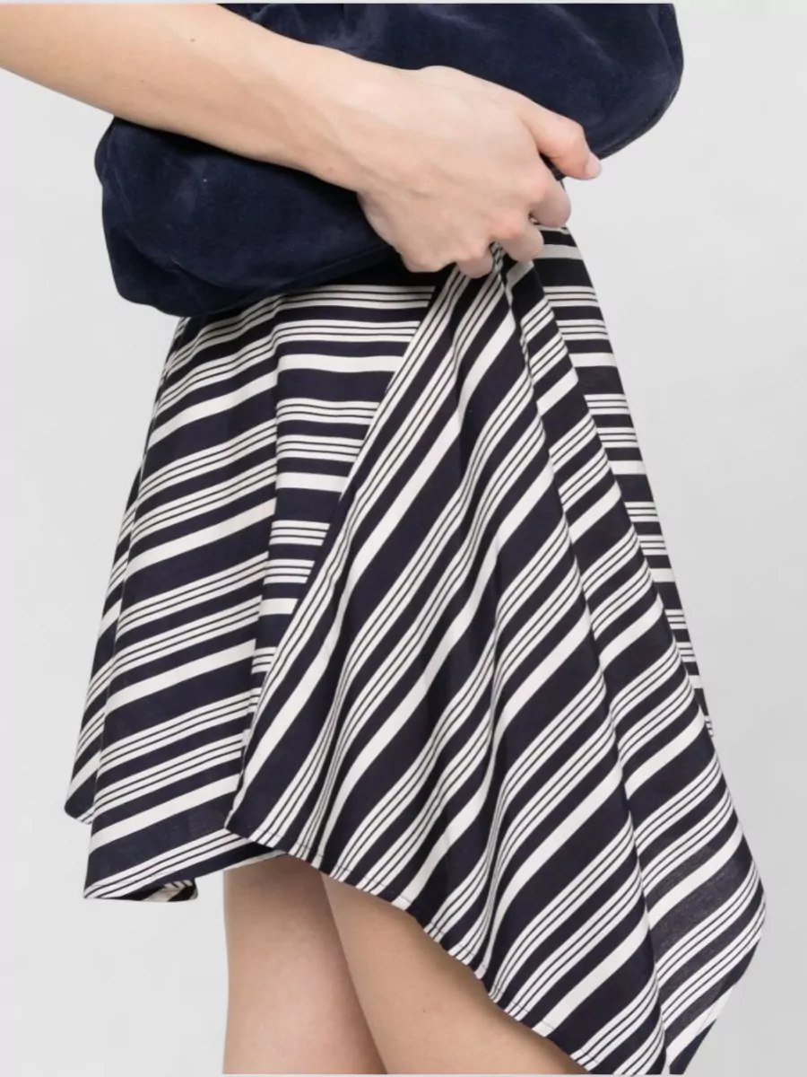 Iro Striped Sleeveless V-Neck Asymmetric Mini Dress