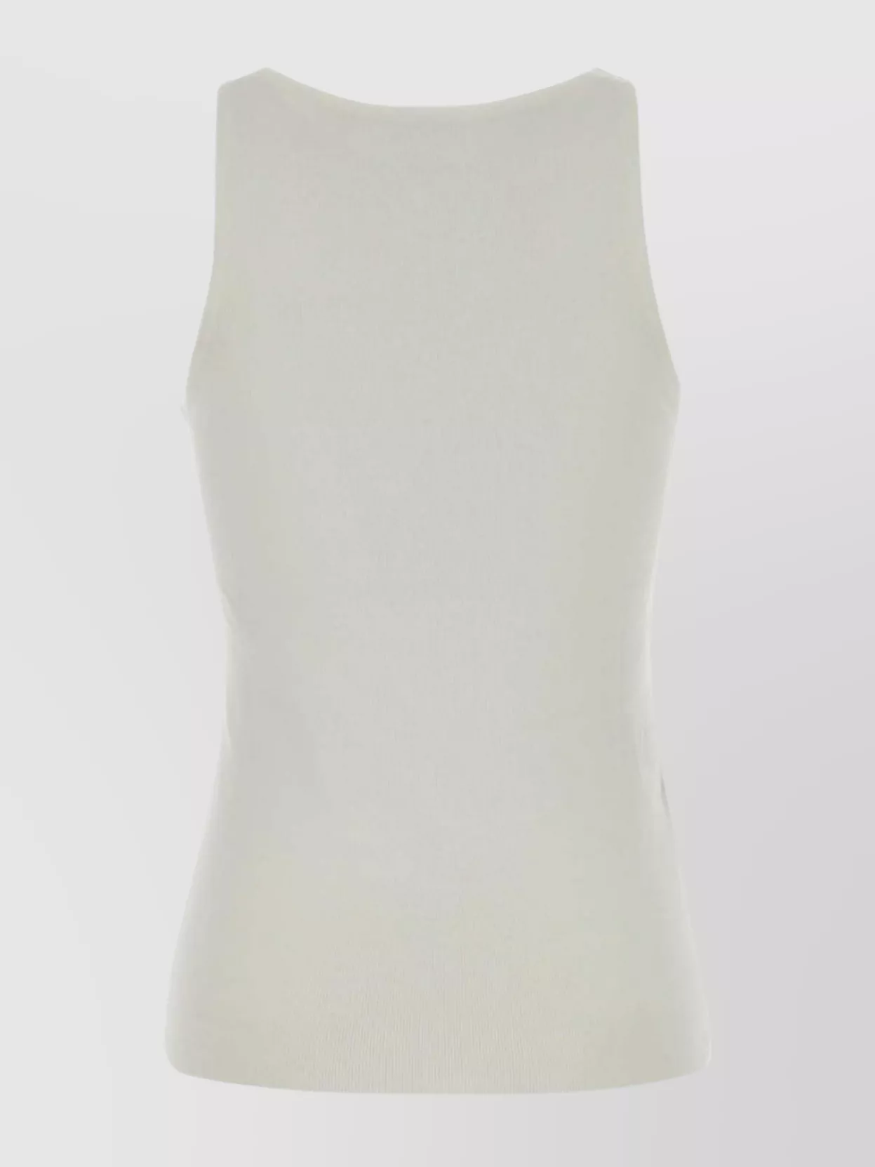 Miu Miu Ribbed Cotton Tank Top With Crew Neckline In Multi