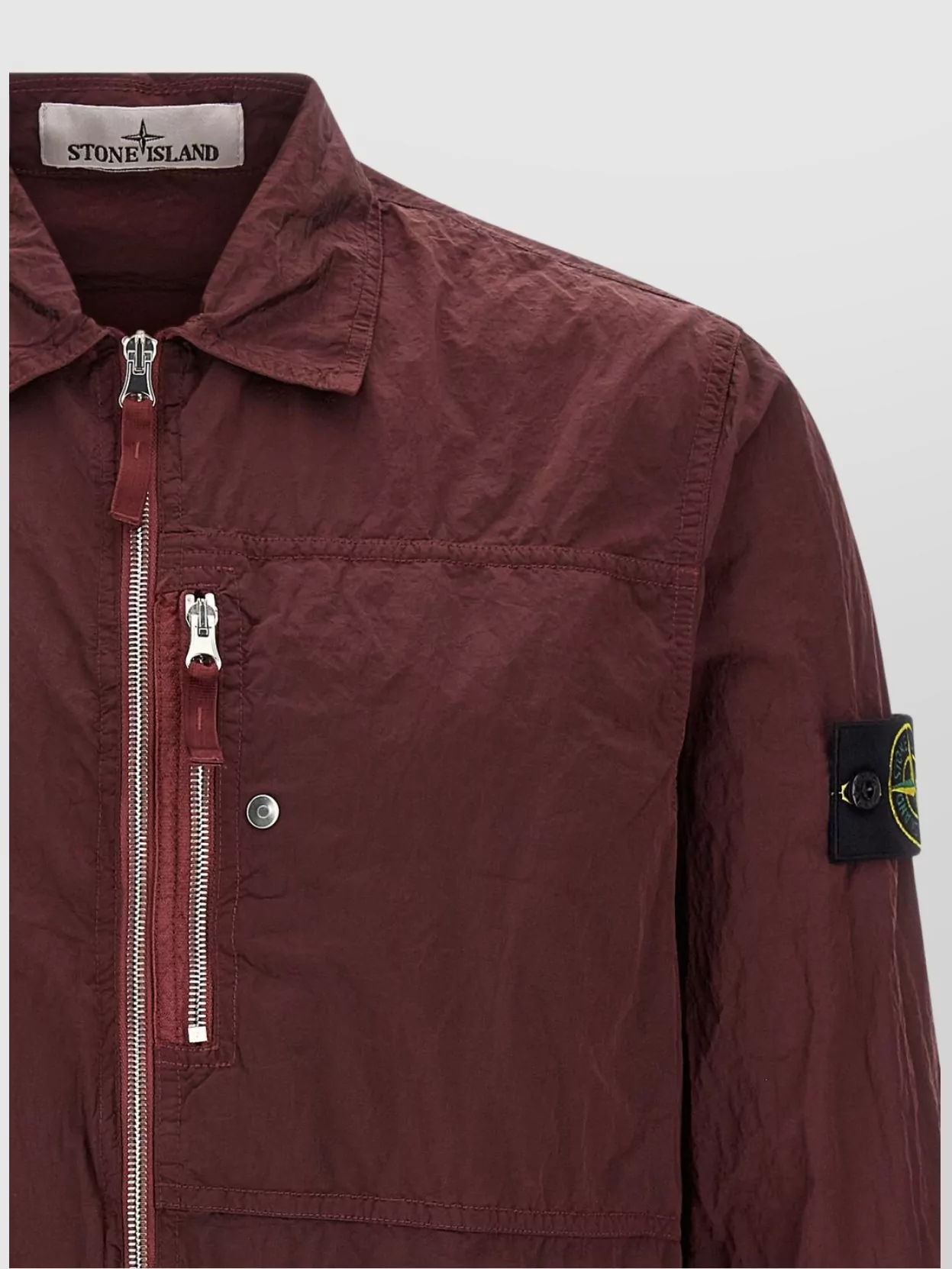 Stone Island Overshirt With Logo Badge And Chest Pocket