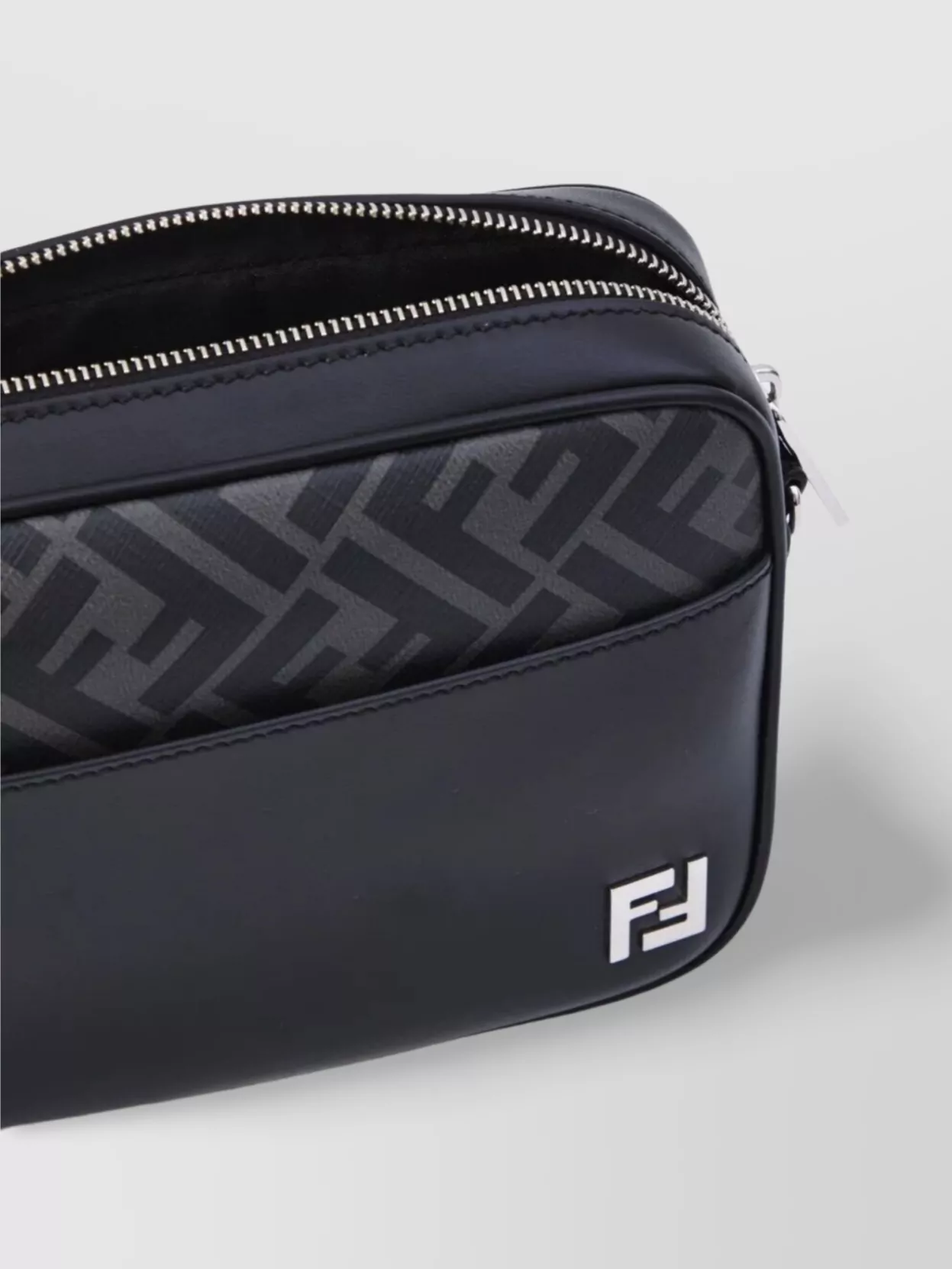 Fendi Square Leather And Canvas Camera Bag