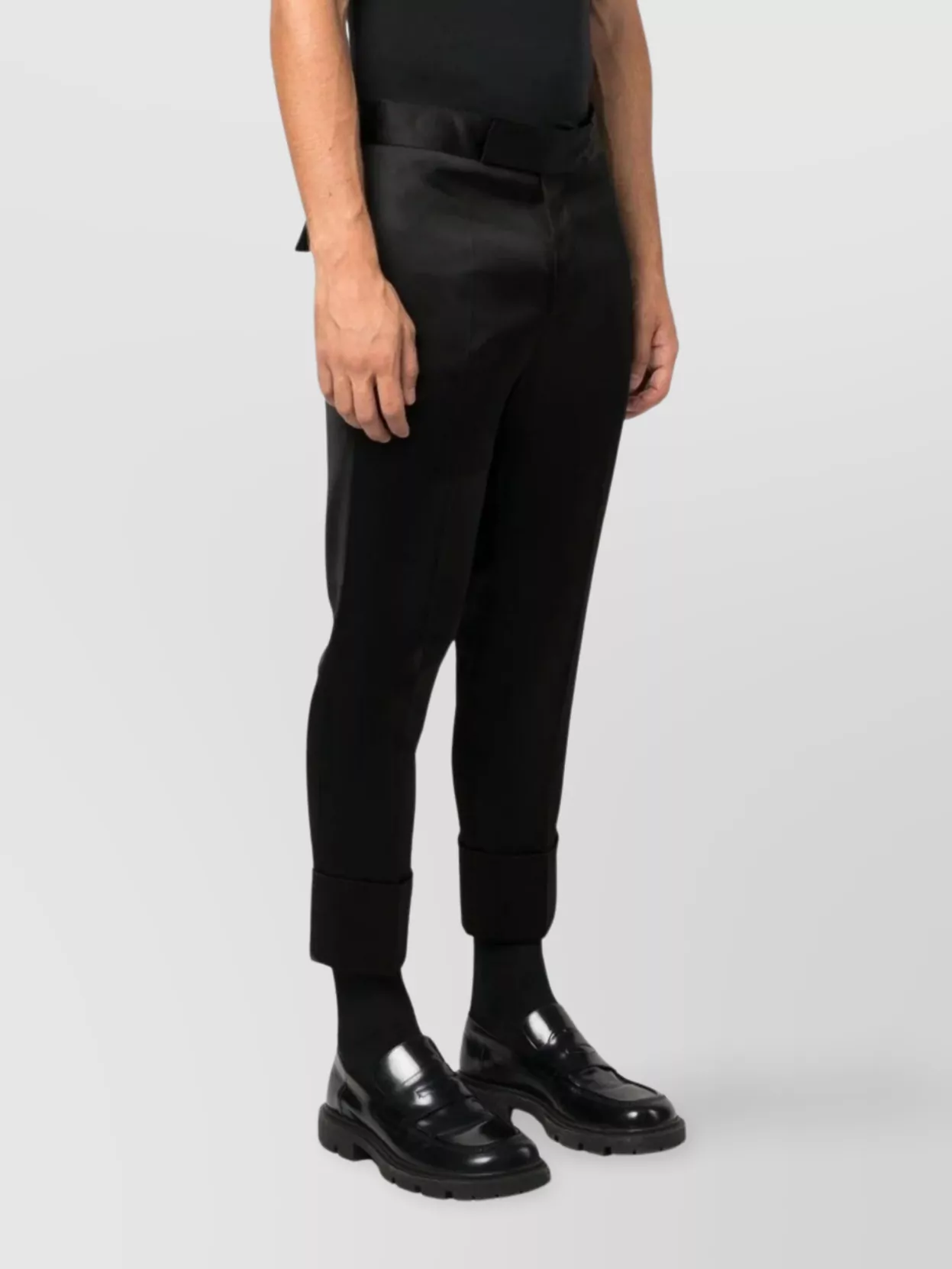 Sapio Tailored Cropped Trousers Satin Finish