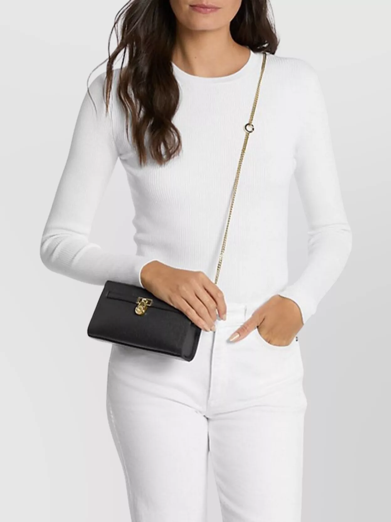 Michael Kors Chain Strap Cross-body Bag And Satchel In Black