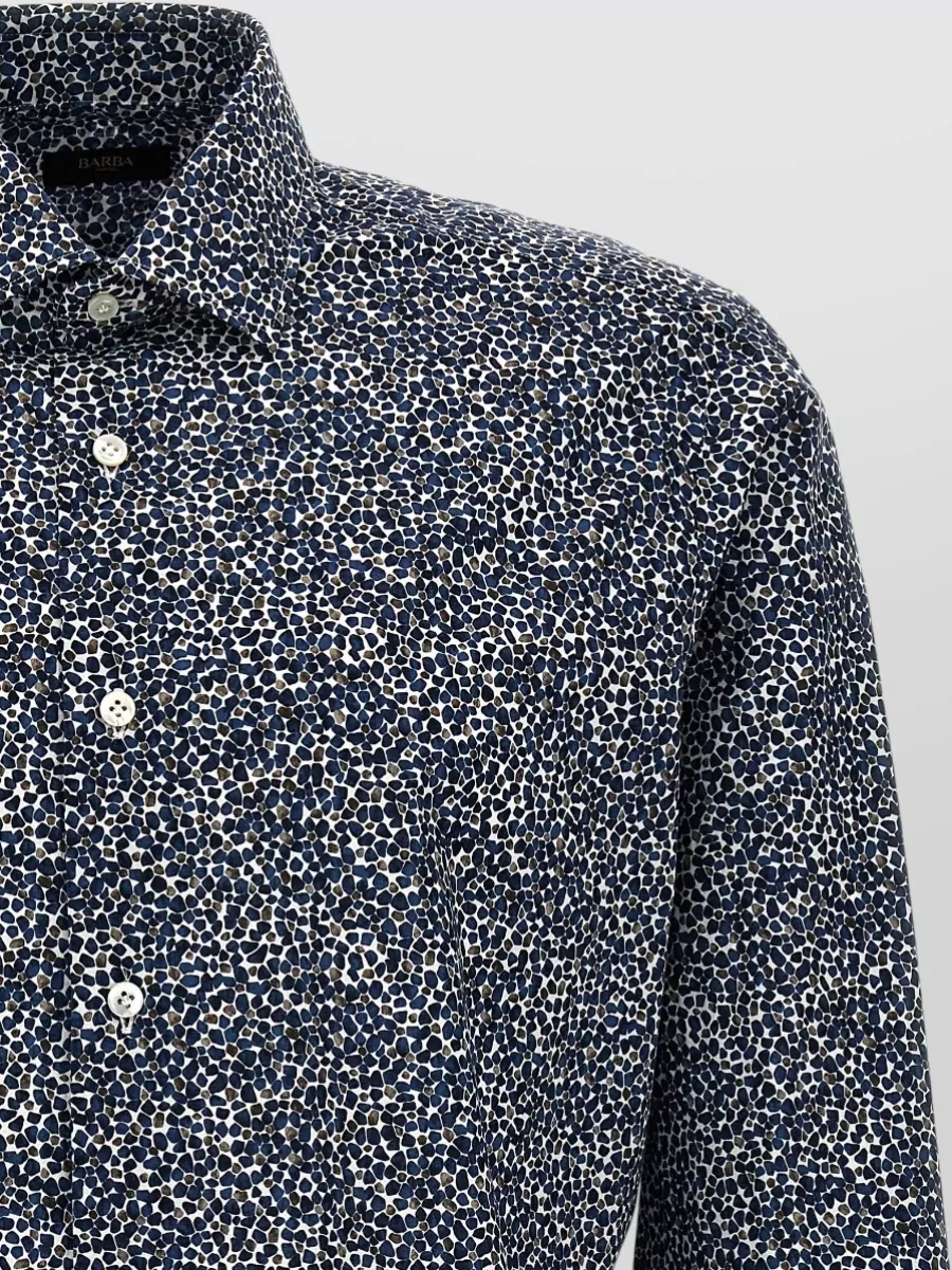 Barba Printed Cotton Long-Sleeve Shirt