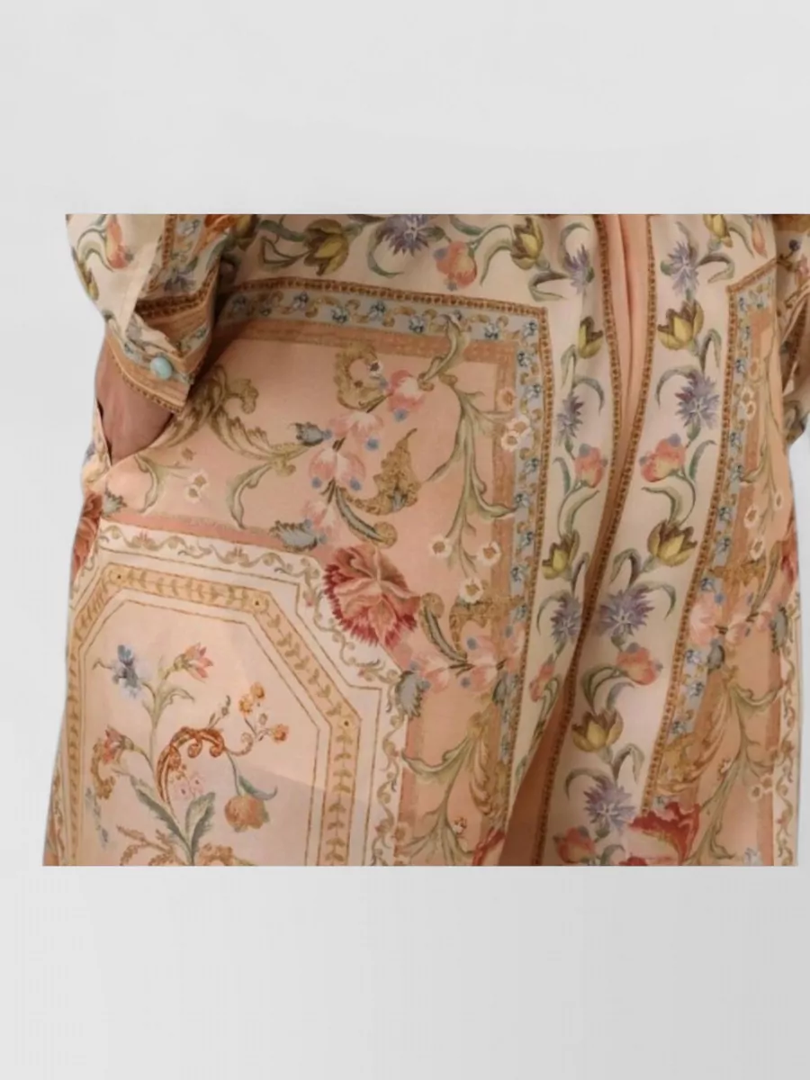 Zimmermann Silk Floral-Print Mid-Rise Wide-Leg Trousers
