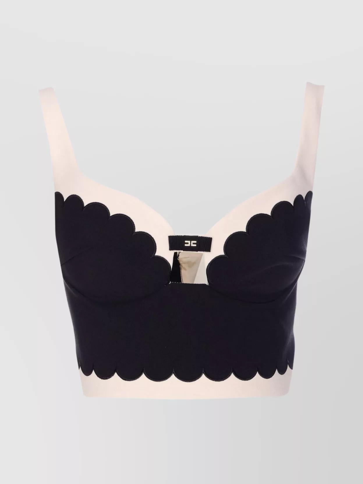 Elisabetta Franchi Shoulder Strap Crop Top With Bow Detail