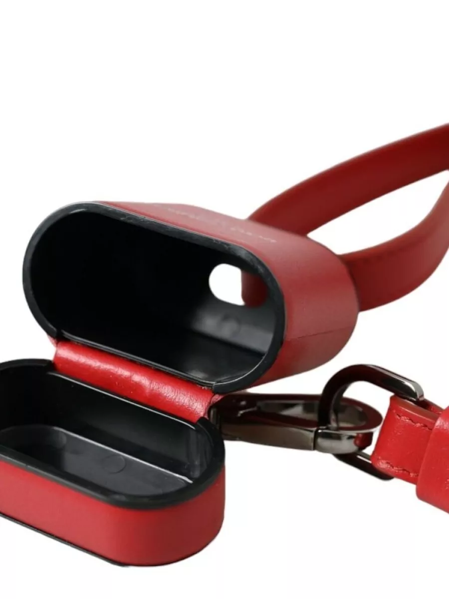 Dolce&Gabbana Leather Logo Print Strap Airpods Case
