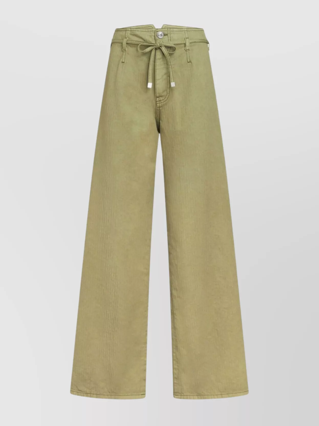 Etro Wide-leg Jeans Featuring Embroidered Detail In Green