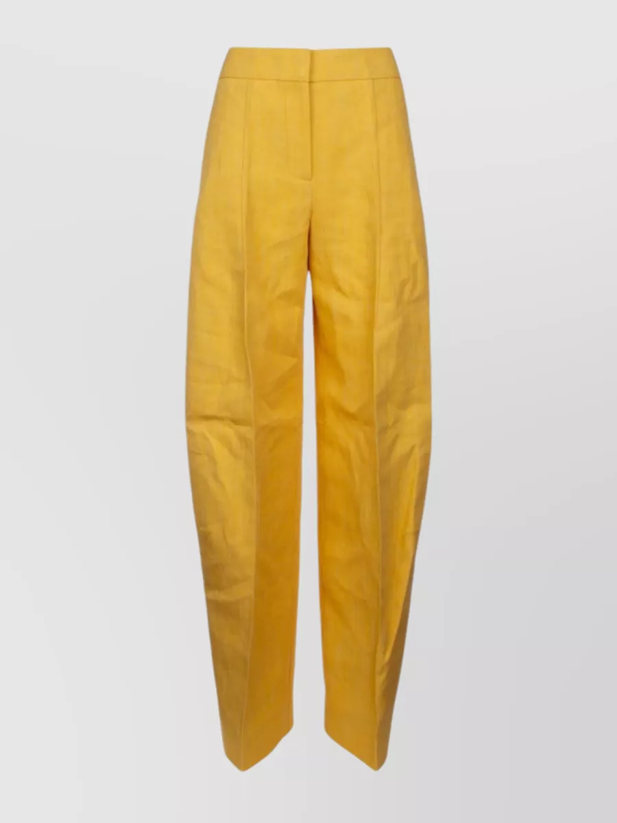 Shop Jacquemus High Waist Wide-leg Trousers In Yellow