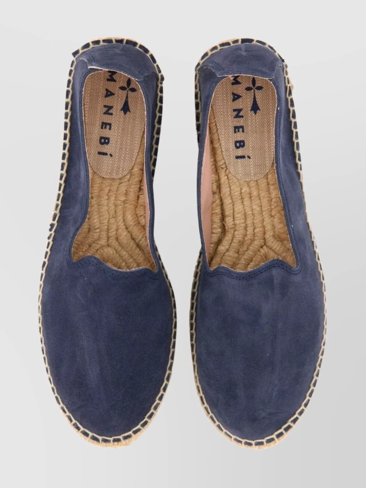 Manebi Round Toe Suede Espadrille With Contrast Stitching