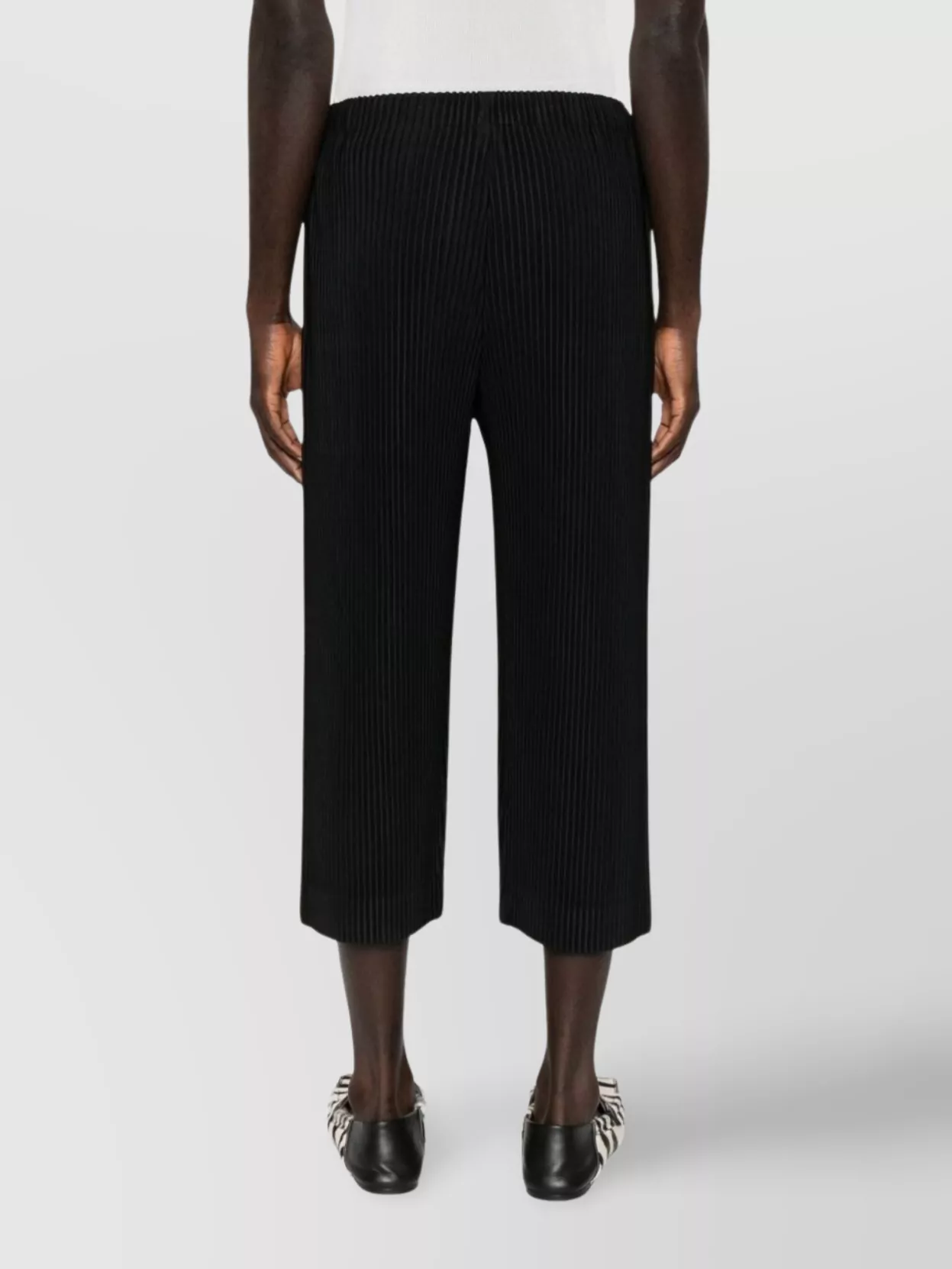 Homme Plisse Issey Miyake Cropped Ribbed Trousers Pleated Design