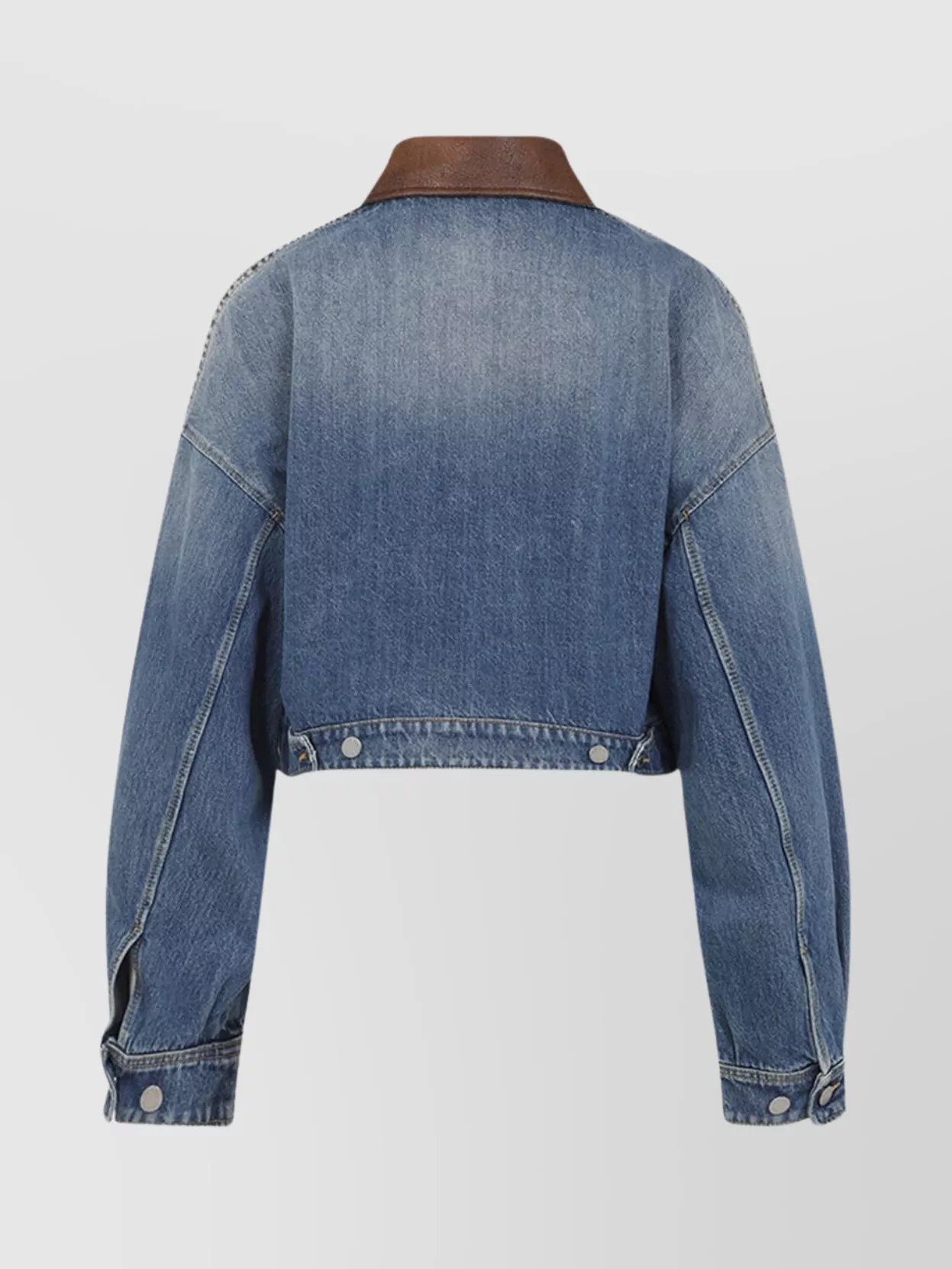 Prada Cropped Jacket With Dropped Shoulders And Puffed Sleeves