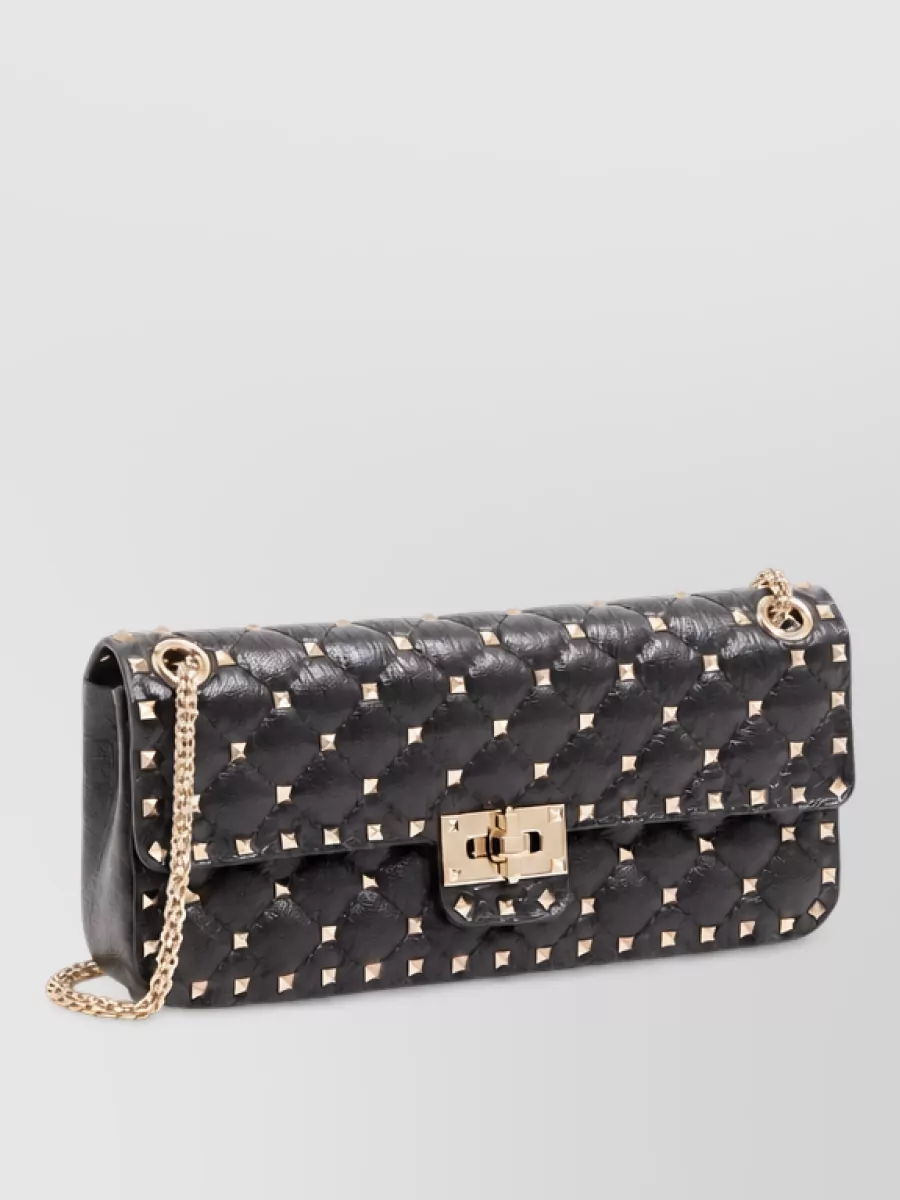 Valentino Leather Rockstud Spike Clutch Bag