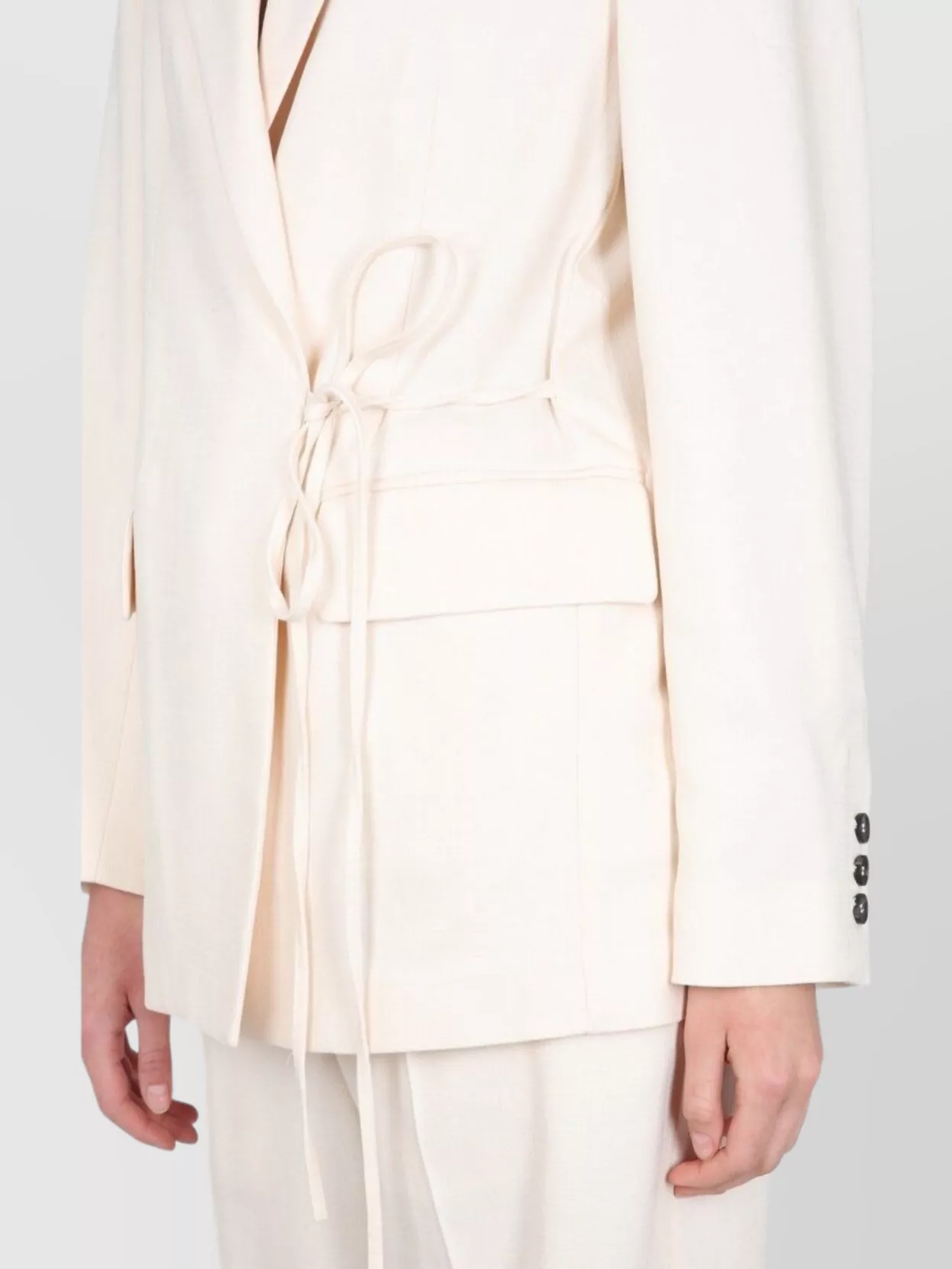 Msgm Flap Pockets Lapels Single-Breasted Tie Detail