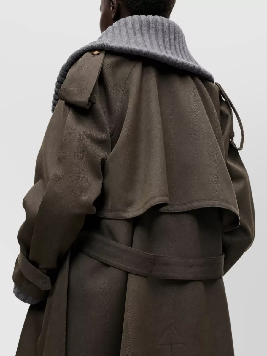 Victoria Beckham Virgin Wool Double-Breasted Belted Trench Coat