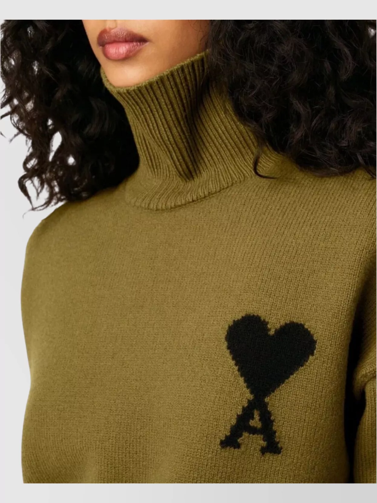 Ami Paris Funnel Neck Knitwear Long Sleeve Sweater
