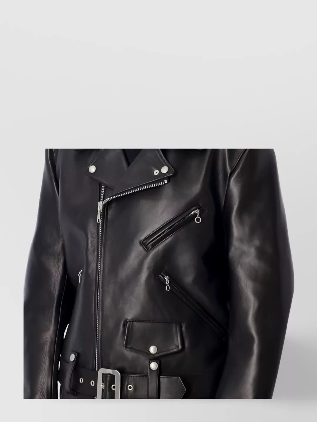 Junya Watanabe Premium Leather Biker Jacket Belt In Black