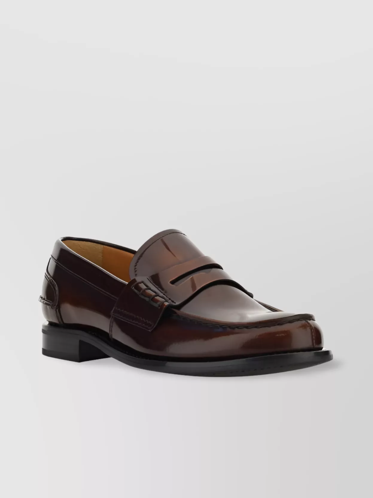 Church's Calfskin Penny Loafers Elongated Toe In Brown