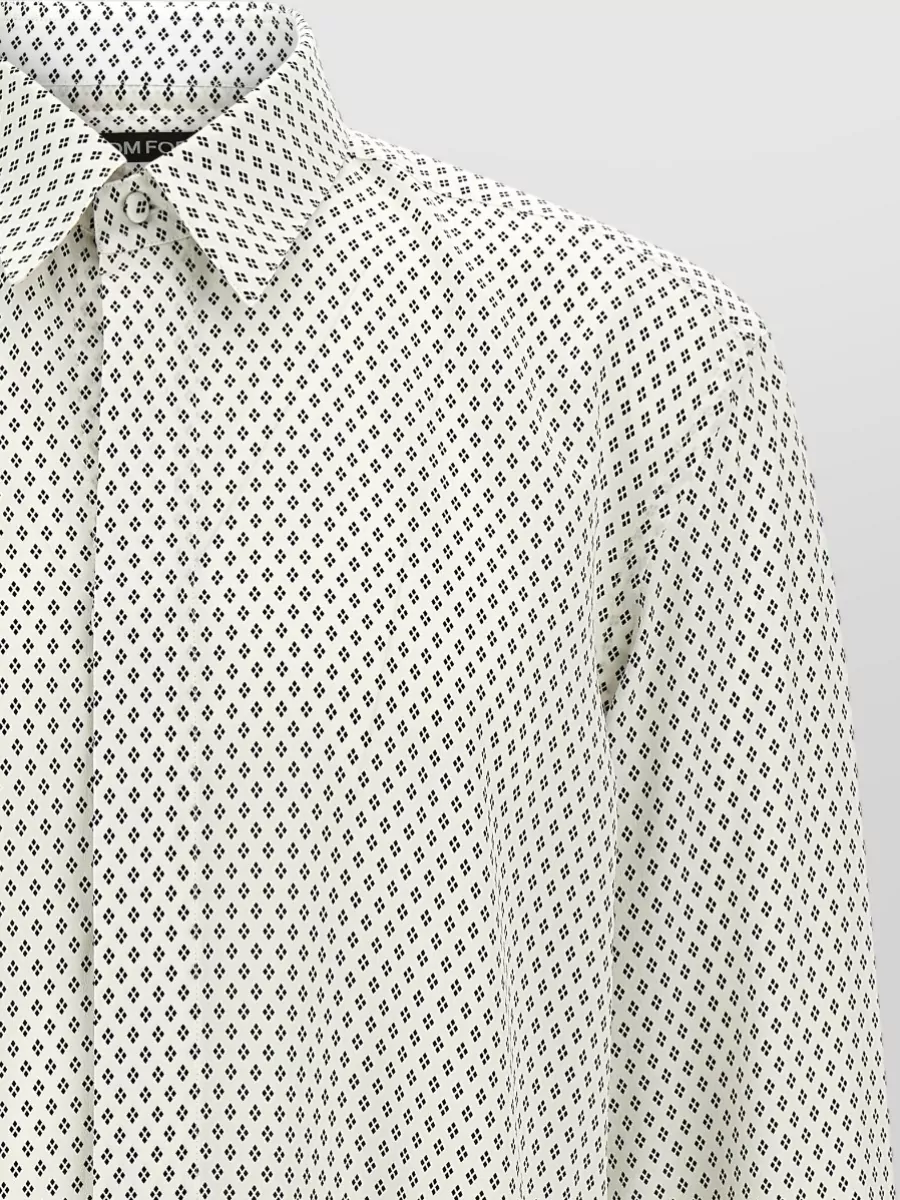 Tom Ford Silk Diamond Print Fluid Fit Shirt