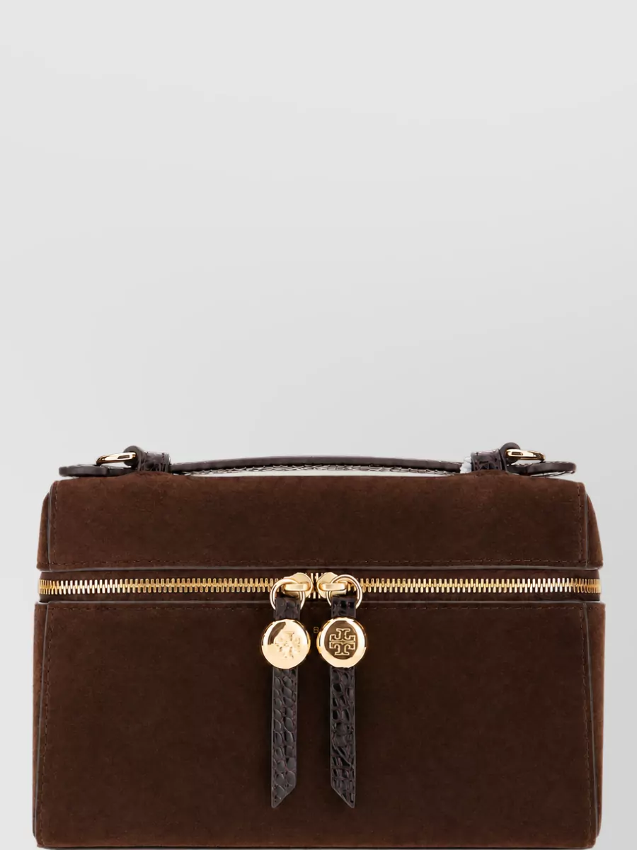 Tory Burch Na Suede Leather Clutch Bag