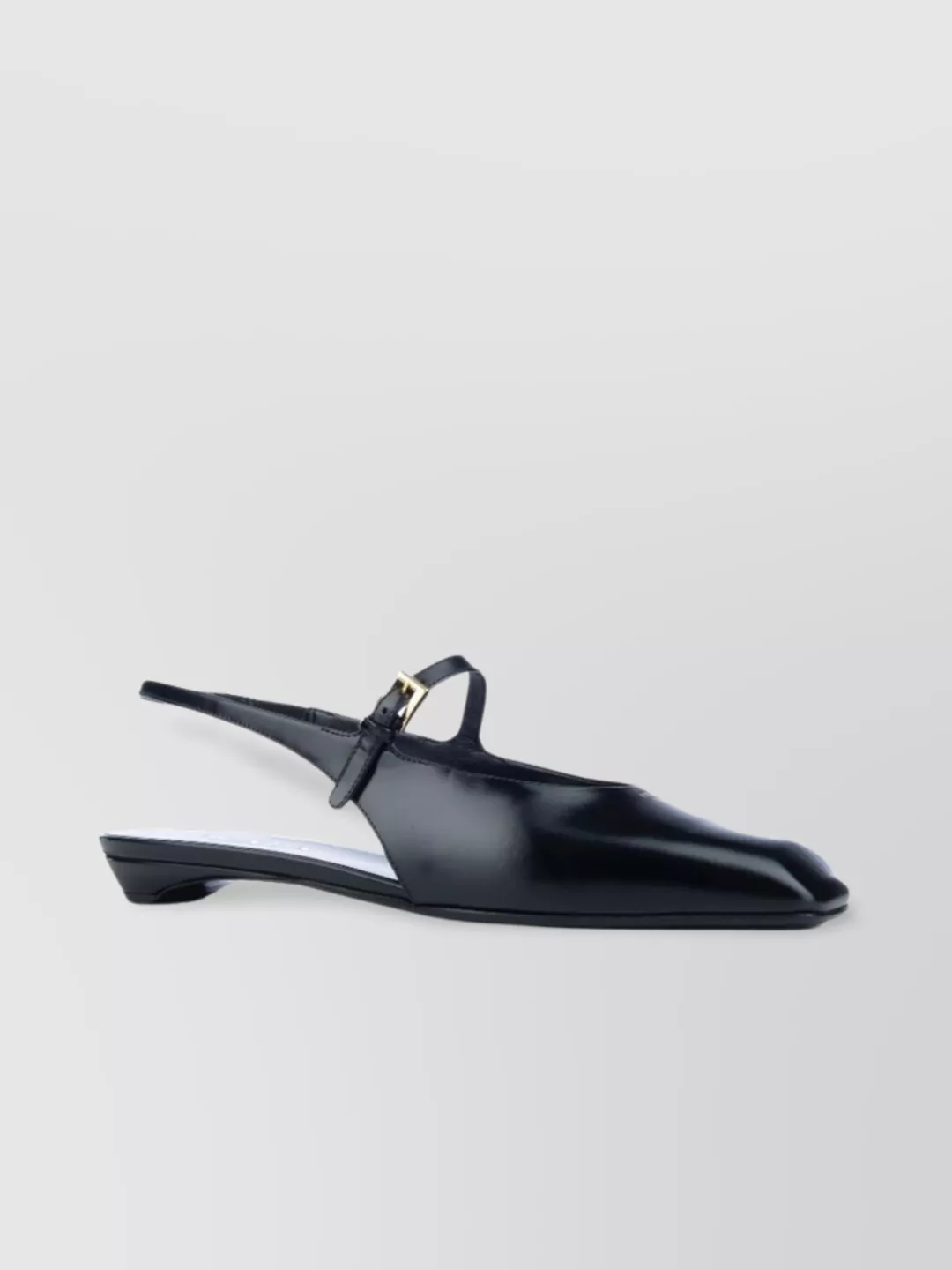 Prada Mary Jane Patent Pointy-toe Slingback Ballerina Flat