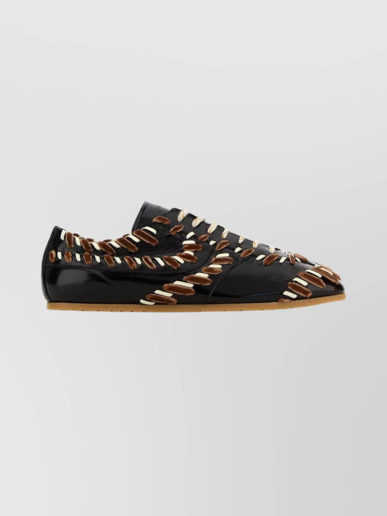 Dries Van Noten Stylish Low-top Leather Sneakers Featuring Embellishments In Animal Print