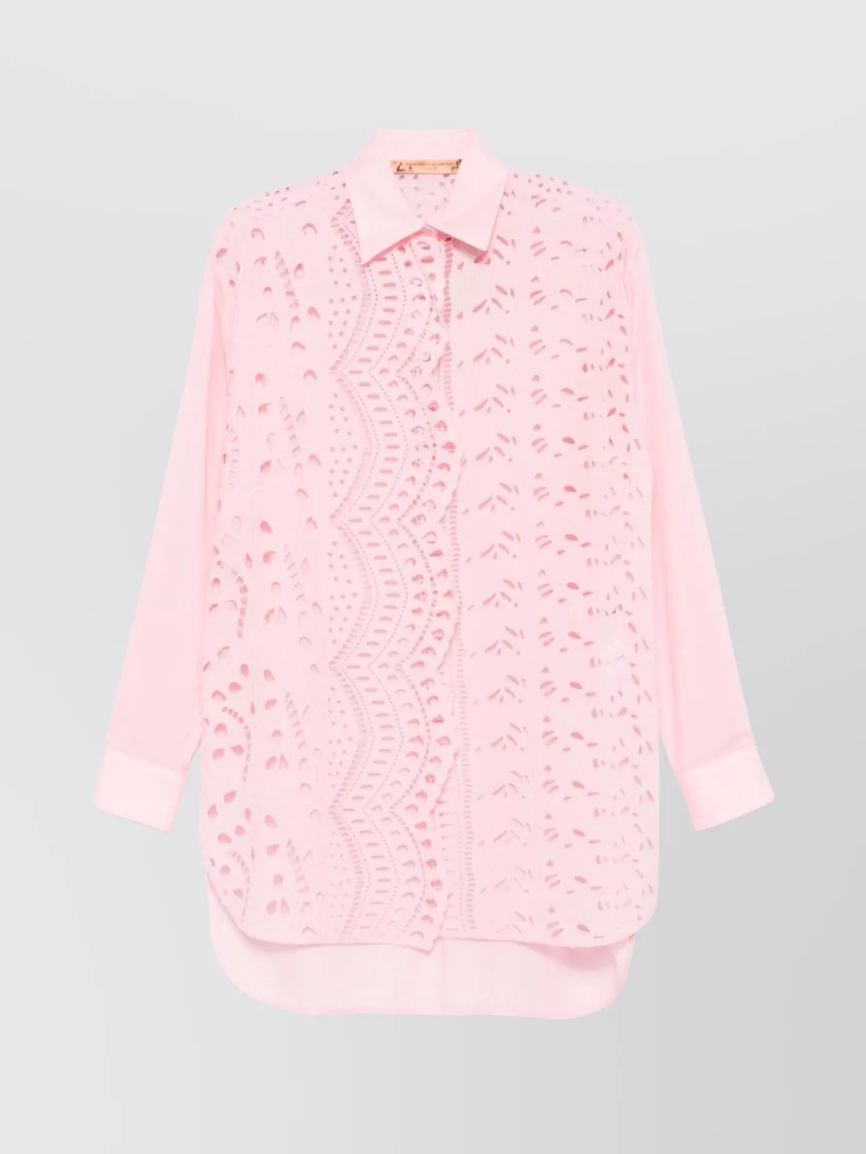 Ermanno Scervino Sheer Lace Shirt Scalloped Edges