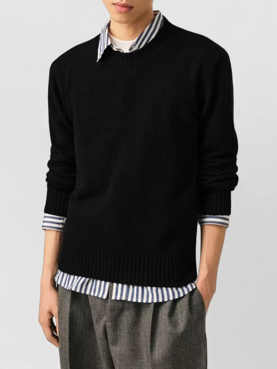 Ami Paris Cashmere Regular-Fit Crewneck Sweater