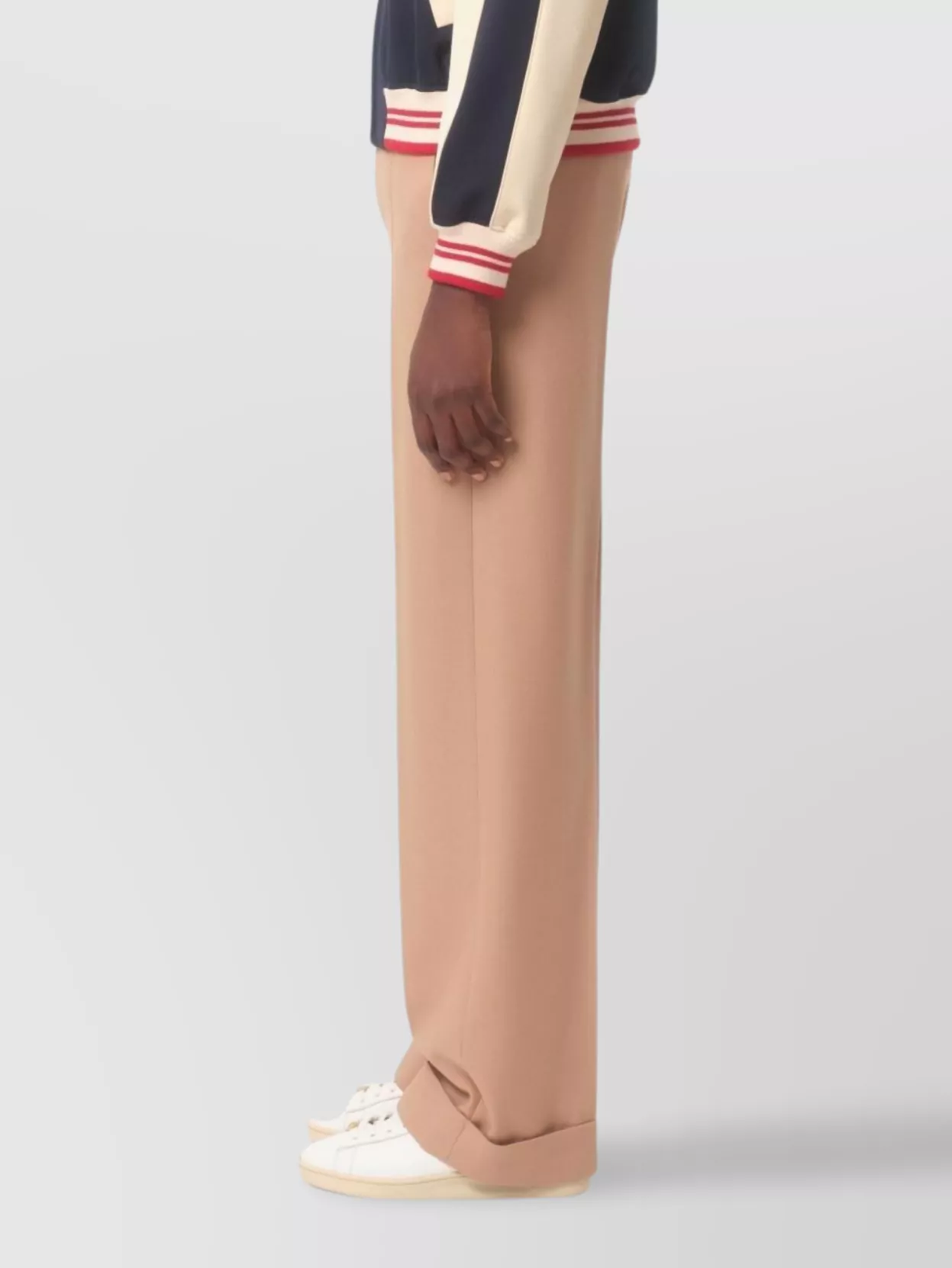 Valentino Garavani Wide-Leg Trousers With Cuffed Hem And Pleats