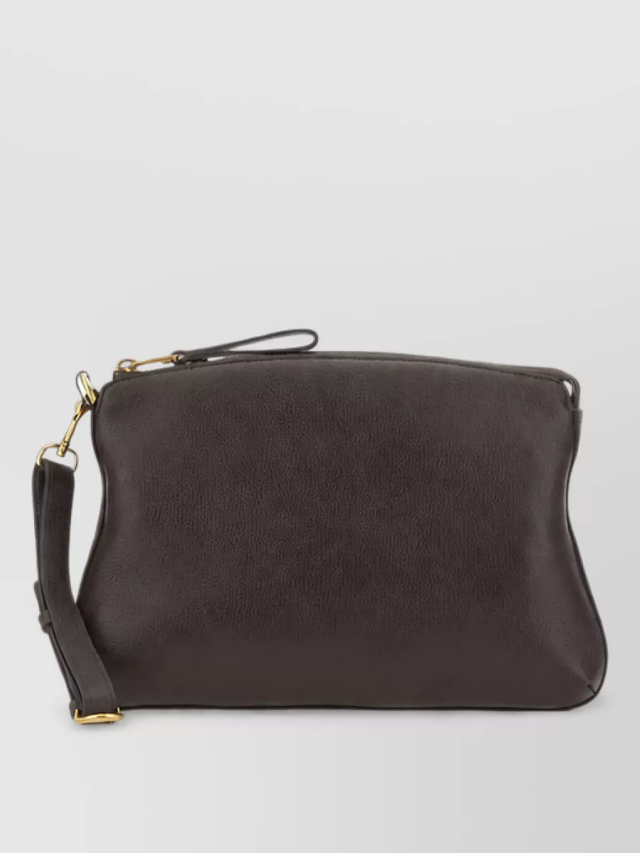 Borsalino leather clutch bag