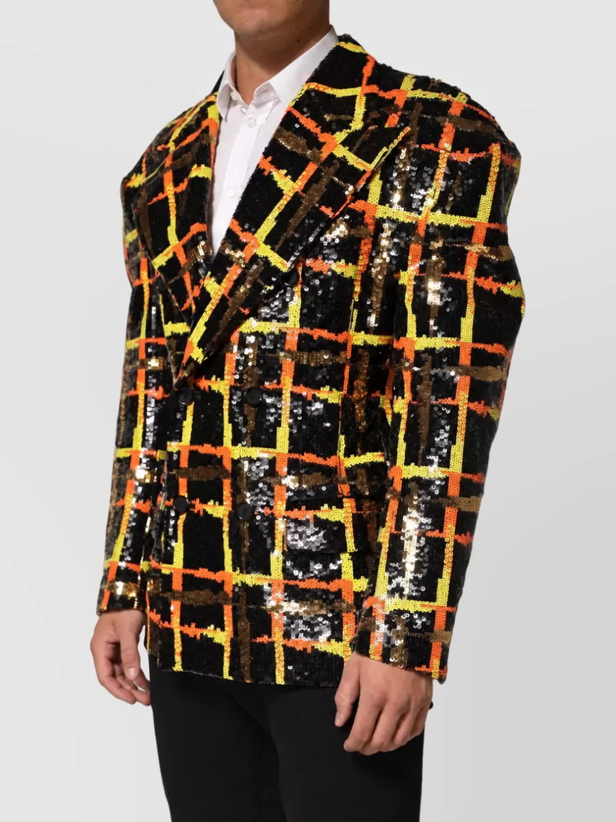 Dolce&Gabbana Sequin Embellished Double Breasted Suit Jacket