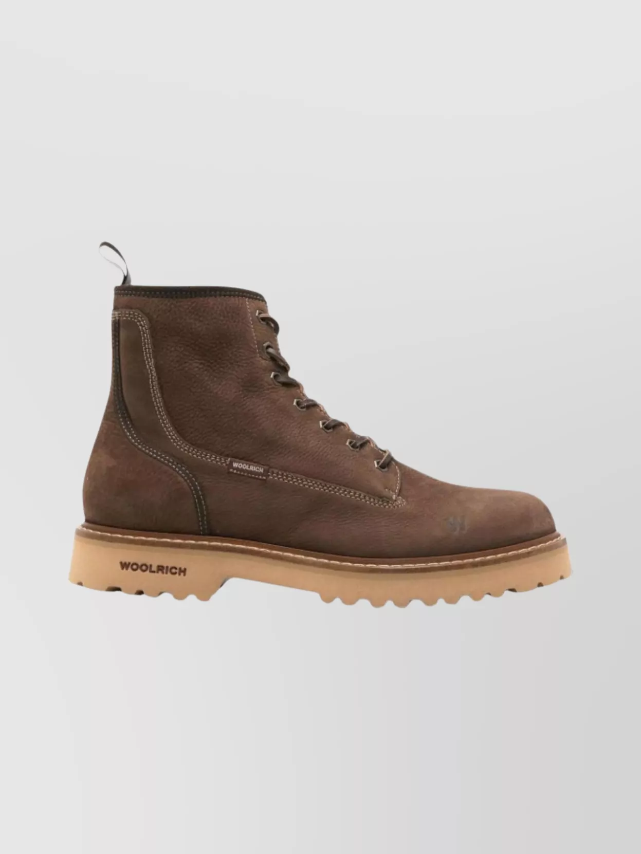 Woolrich Nubuck Leather Ankle Boot With Lug Sole