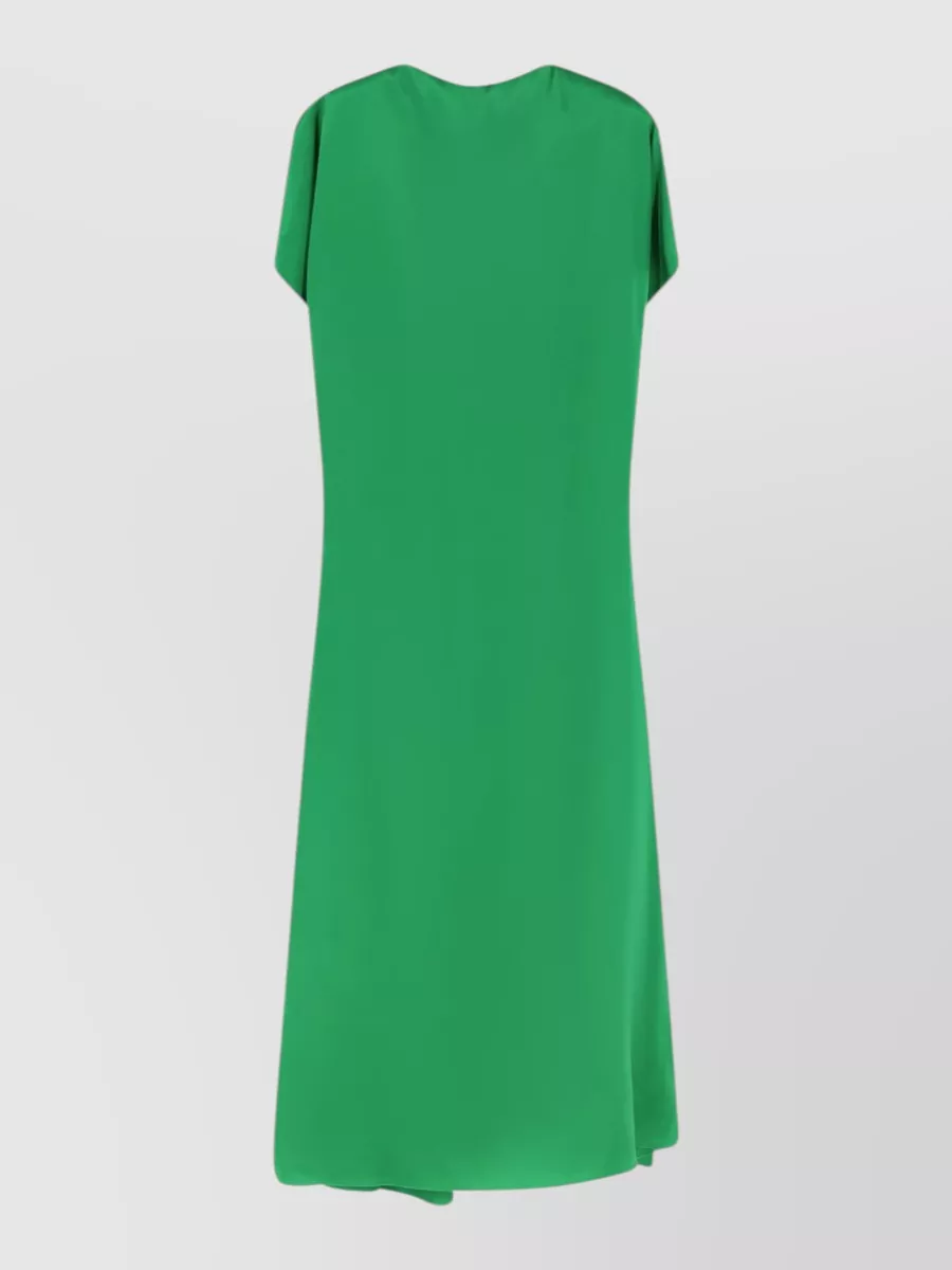 Dries Van Noten Silk Boat Neck Midi Dress