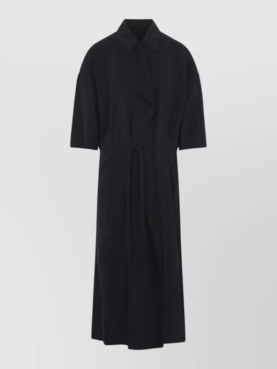 Lemaire Midi Shirt Dress Short Sleeves Tie Waist