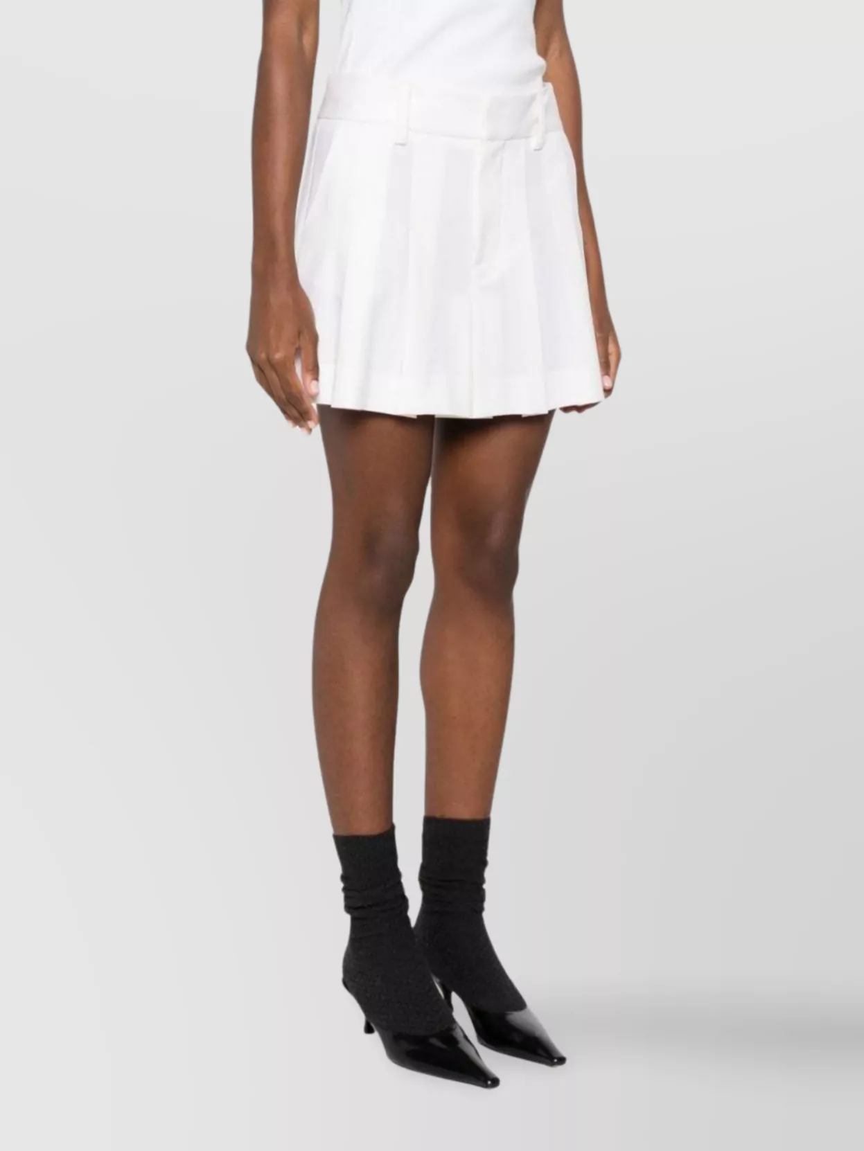 P.a.r.o.s.h Pleated Wool-blend Mini Skirt