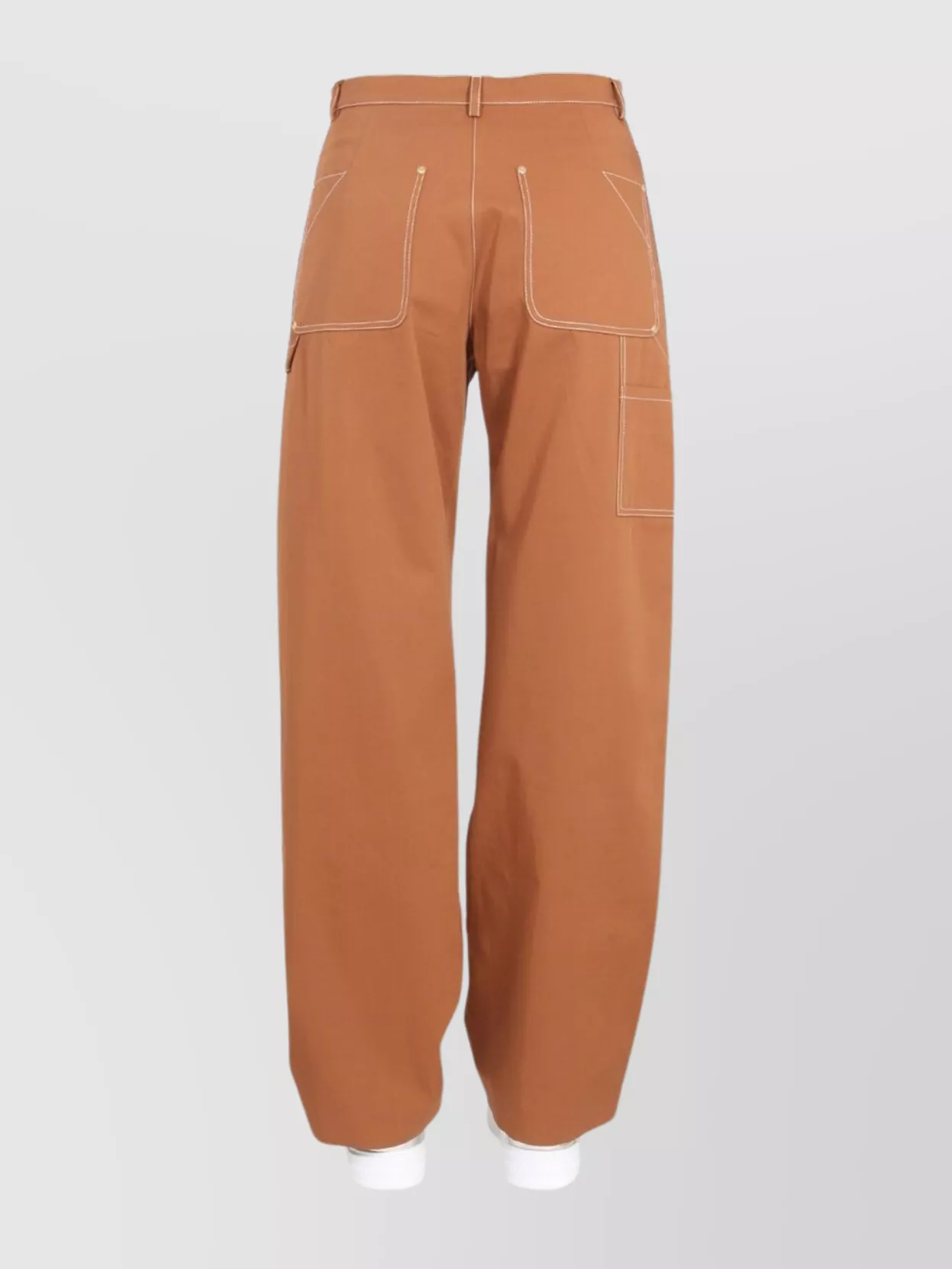 Stella Mccartney Trousers With Buckle And Pockets In Brown