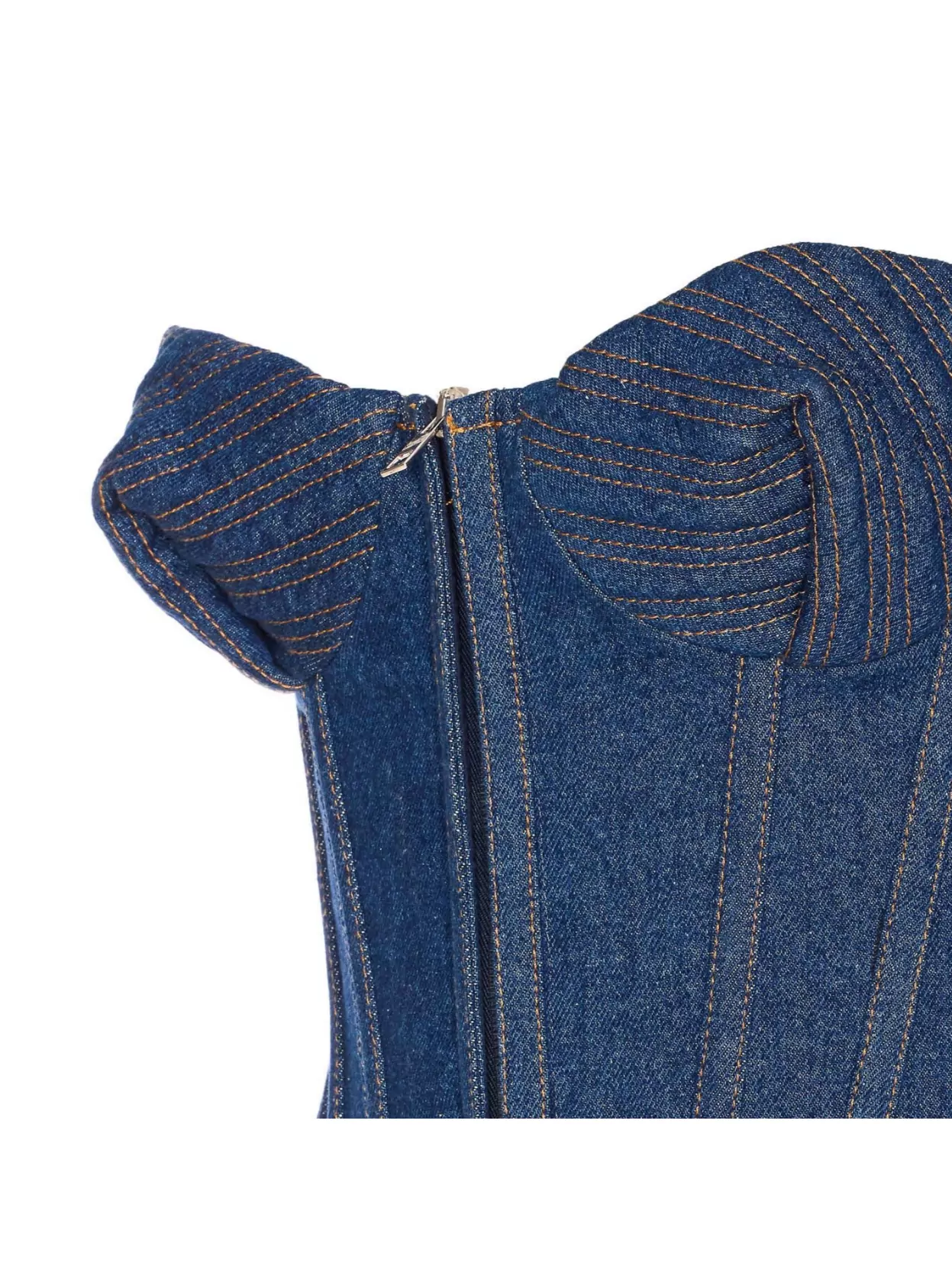 Shop Jean Paul Gaultier Denim Corset Bustier Top