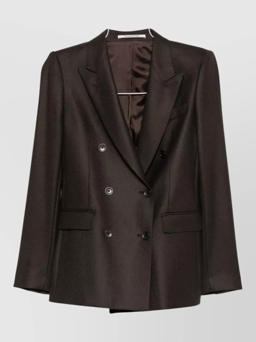Tagliatore Virgin wool double-breasted suit jacket