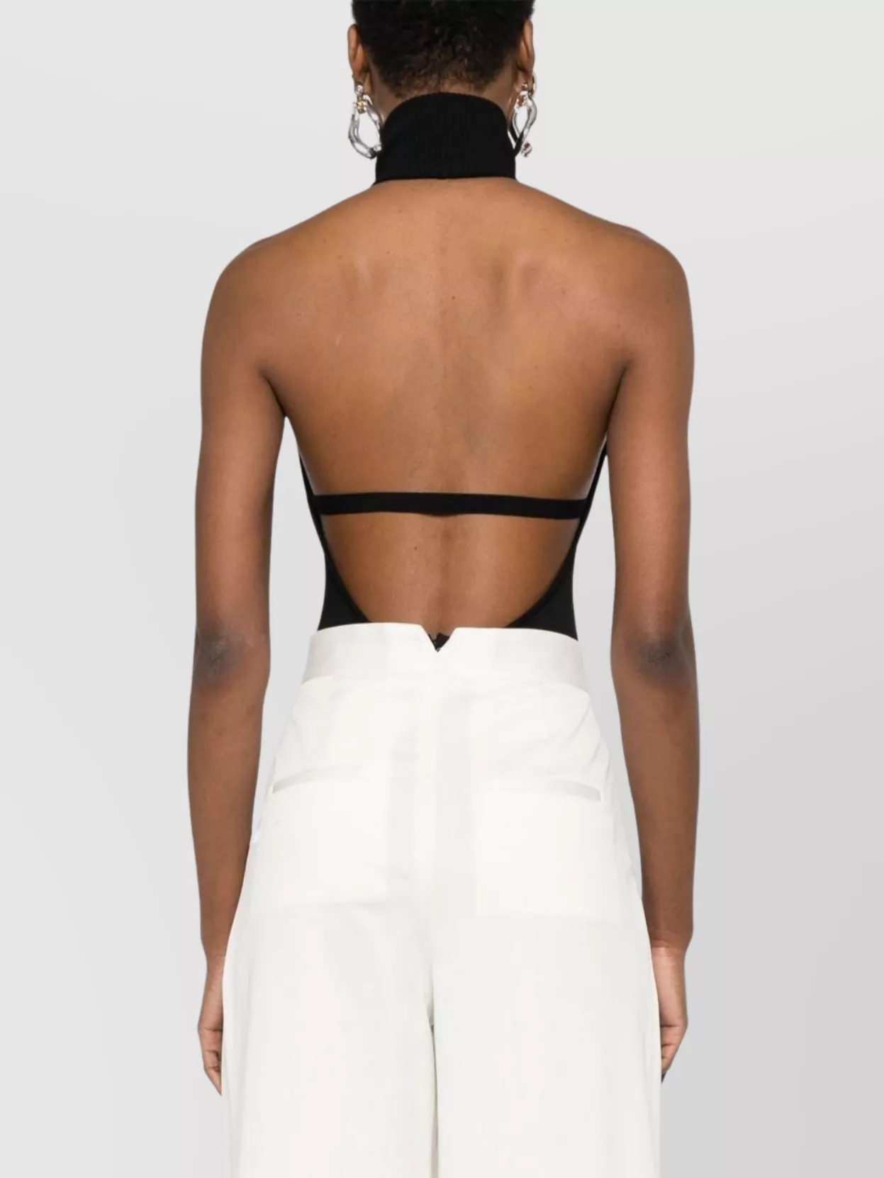 Max Mara Peak Halterneck High Neck Open Back Top