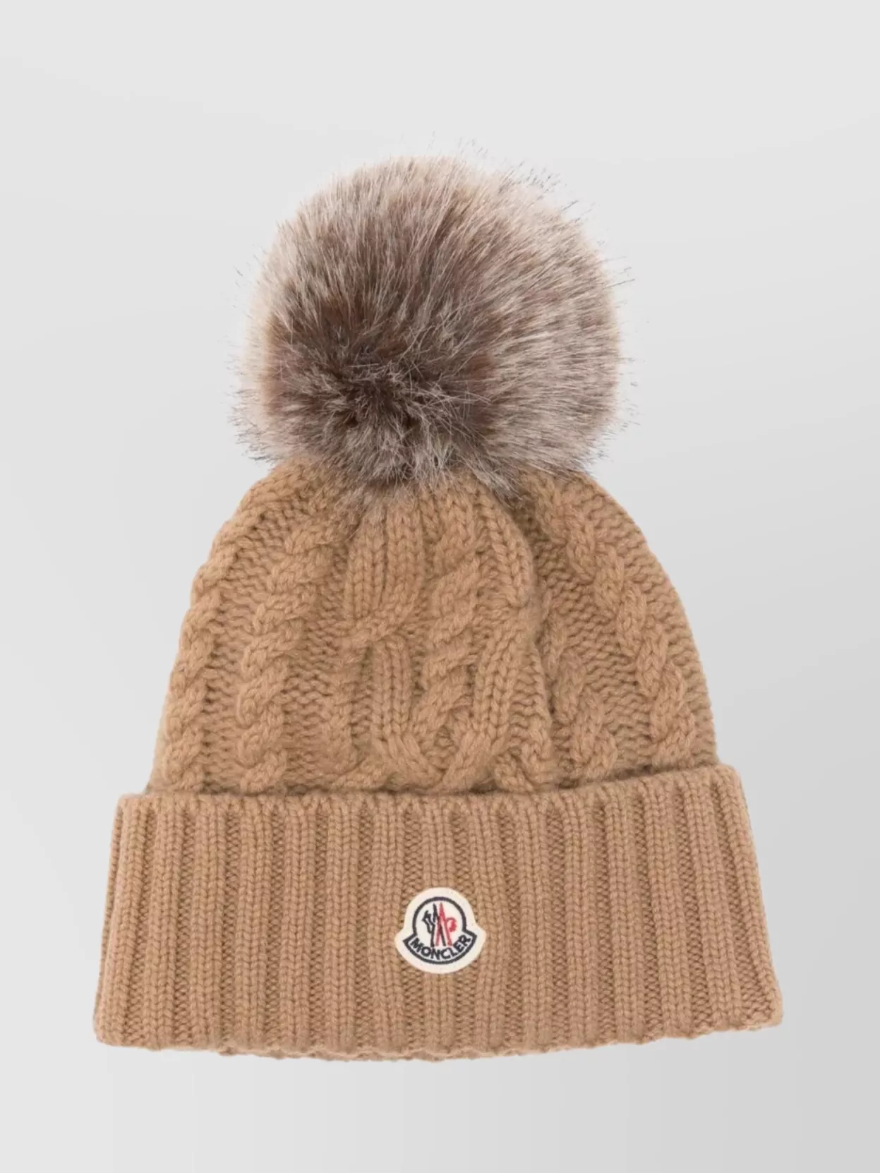 Moncler Cable Knit Pom-pom Hat Ribbed Trim