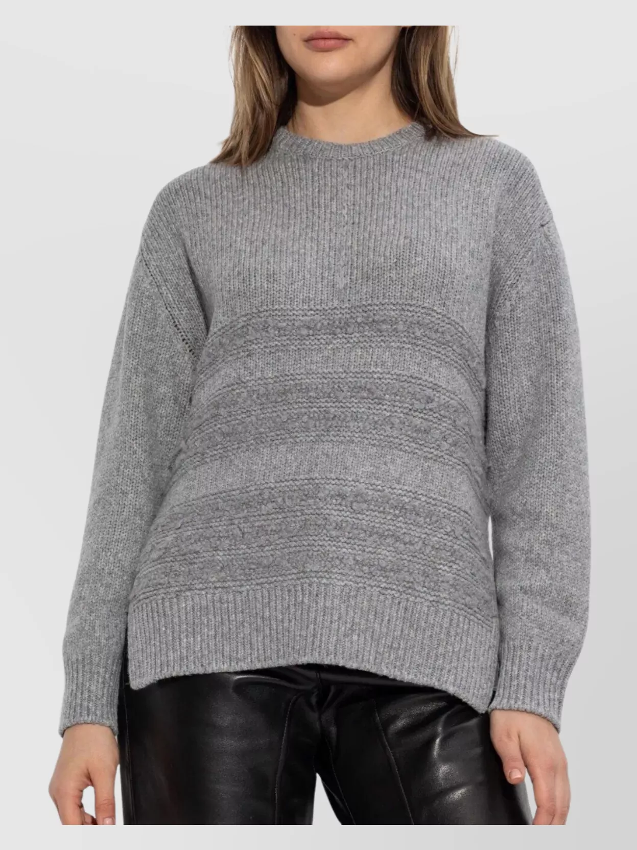 Fabiana Filippi Textured Knit Crew Neck Long Sleeve Sweater