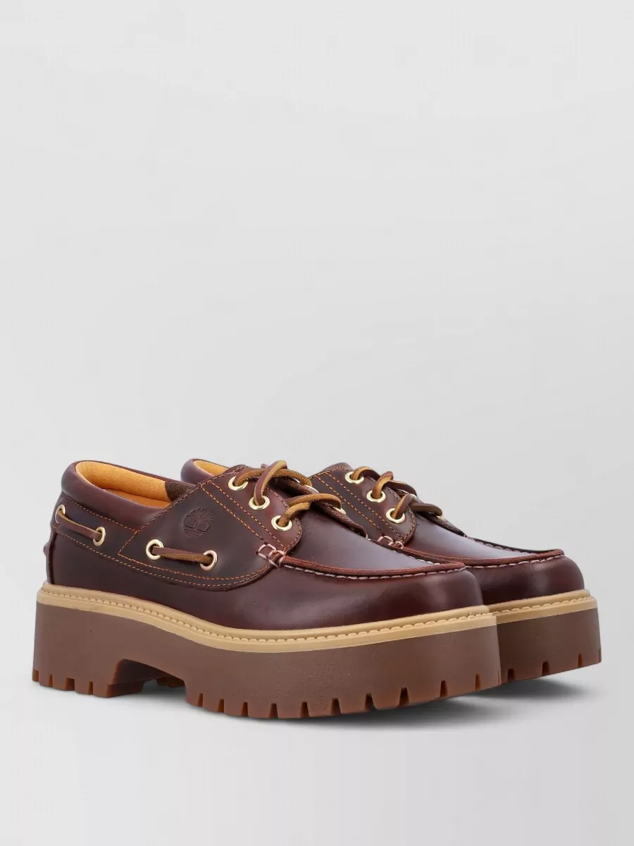 Timberland leather platform boat loafers