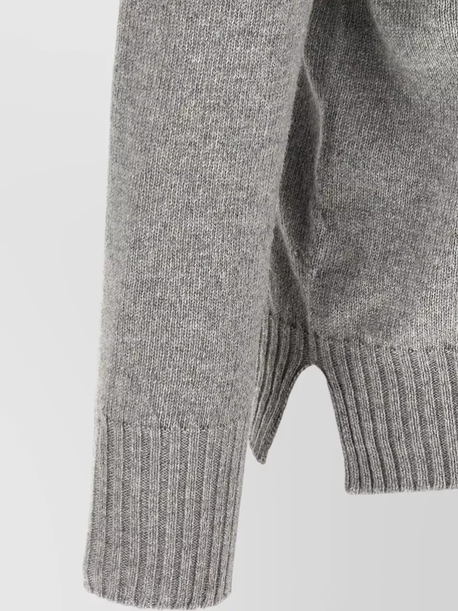 Ma'ry'ya Cashmere Virgin Wool Ribbed Crew Neck Jumper