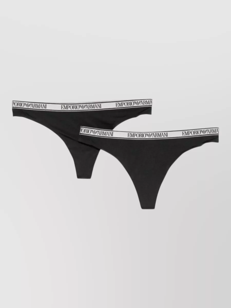 Emporio Armani Cotton High-Cut Thong Briefs