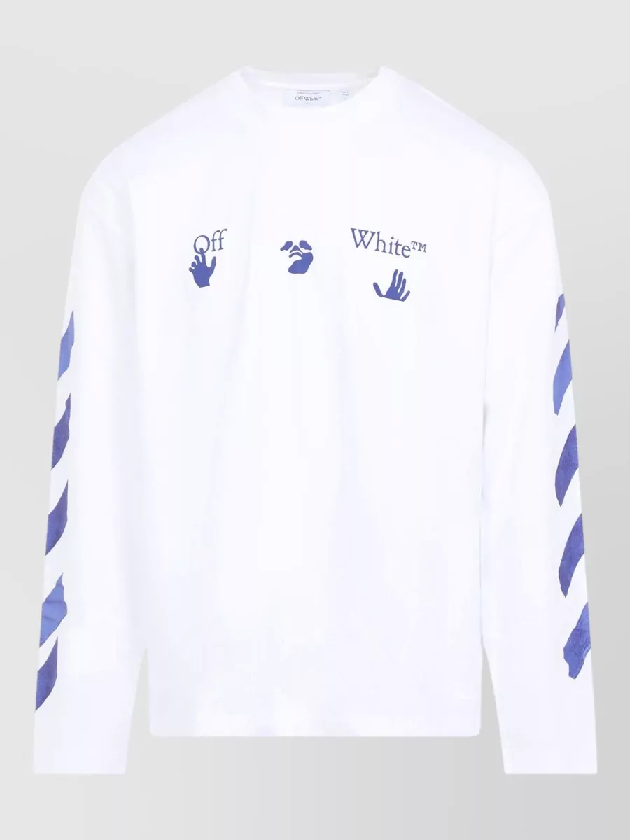Off-White Cotton Oversized Long-Sleeve T-Shirt